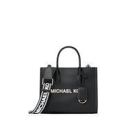 MIchael Kors Mirella Handtasche für Damen, klein, genarbtes Leder, wandelbare Umhängetasche, Schwarz, Minimal