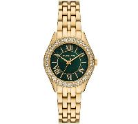 Michael Kors MK4870 Harlowe 33 mm Damenarmbanduhr - Gold Edelstahl mit grünem Ziffernblatt Einheitsgröße