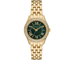 Michael Kors MK4870 Harlowe 33 mm Damenarmbanduhr - Gold Edelstahl mit grünem Ziffernblatt Einheitsgröße