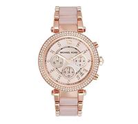 Michael Kors Damenuhr Parker, Chronographenwerk, 39mm Rose Gold Edelstahlgehäuse mit Edelstahlarmband, MK5896