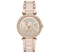 Michael Kors MK6176 Parker Crystal Pave Logo Zifferblatt Damen 39mm Uhr Einheitsgröße