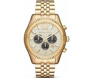 Michael Kors MK8494 Lexington Gold Pave Herrenuhr Einheitsgröße