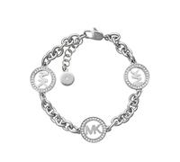 Michael Kors MKJ4730040 Silver Tone Fulton MK Logo Chain Link Bracelet