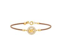 Armband MICHAEL KORS "Schmuck Geschenk Metall Kordel Nylon Armschmuck Premium", braun, gelbgoldfarben, kristallweiß, kristallweiß, Armbänder, Damen, 19,5cm, Metall Nylon, Metall, Nylon, Armband, mit Z