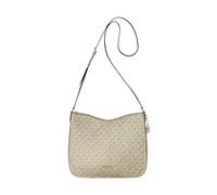 Michael Kors Nayla Medium Metallic Signature Logo Messenger Bag Pale Gold