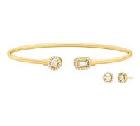 Michael Kors MKC1852SET Damen Armreif Sterling-Silber 925 Gold weiß Zirkonia