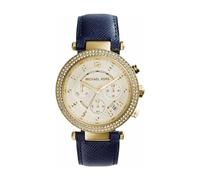 Michael Kors Parker Lady Damenuhr Chronograph gold blau
