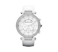 Michael Kors Parker Lady Damenuhr Chronograph silber weiß