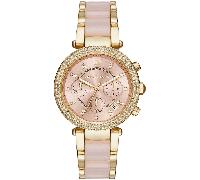 Michael Kors Parker MK6326 Damenarmbanduhr mit pinkem Zifferblatt 39mm aus vergoldetem Edelstahl Einheitsgröße