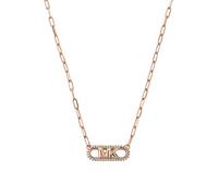 Michael Kors Premium Kors MK 14K rosévergoldete Pavé-Empire-Link-Anhänger-Halskette aus Sterlingsilber für Damen, MKC1655CZ791