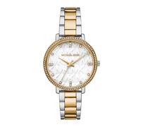 Michael kors pyper quarz mehrfarbig damen uhr mit weißem zifferblatt und edelstahl armband one_size Mehrfarbig