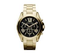 Michael kors quarz goldfarbenem damen uhr mit schwarzem zifferblatt und edelstahl armband one_size Gold