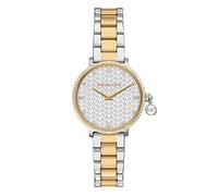 Michael kors quarz goldfarbenem damen uhr mit weißem zifferblatt und edelstahl armband one_size Gold