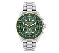 Michael kors quarz silberfarbenem herren uhr mit grünem zifferblatt und edelstahl armband one_size Silber