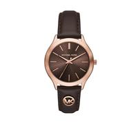 Michael Kors Reloj Slim Runway para Mujer, 38 mm, movimiento trifuncional de cuarzo Con Correa de piel