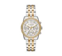 Michael kors ritz quarz mehrfarbig damen uhr mit weißem zifferblatt und edelstahl armband one_size Mehrfarbig