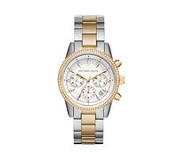 Michael kors ritz quarz silberfarbenem damen uhr mit weißem zifferblatt und edelstahl armband one_size Silber