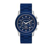 Michael Kors Runway Uhr für Herren, Chronographenwerk mit Edelstahl- oder Lederarmband, Blau, 45MM
