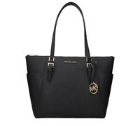 Michael Kors Charlotte Saffiano Leather Large Top Zip Tote - Black