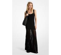 Michael Kors Scoop Neck Tier Sheer Dress In Black Größe: M | Maxikleider Outlet | Damen | Schwarz