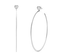 Michael Kors Silberfarbene Creolen für Damen; Huggie-Ohrringe für Damen; Edelstahl-Ohrringe; Schmuck für Frauen, Metall, Kristalle