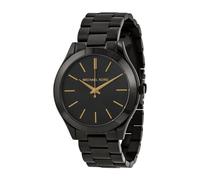 Michael Kors Slim Runway Damenuhr MK3221 - Schwarzes Ionenarmband, minimalistisches Zifferblatt, wasserdicht, Quarzwerk