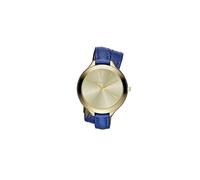 Michael Kors Slim Runway Lady Damenuhr gold blau Lederarmband
