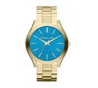 Michael Kors Slim Runway Lady Damenuhr gold türkis MK3265