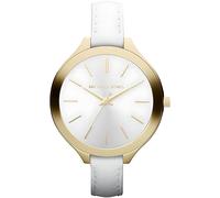 Michael Kors Slim Runway Lady Damenuhr gold weiß Lederarmband MK2273