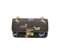 Michael Kors Tribeca Sml Chain Tasche mit Logos und Zeichnungen, Braun