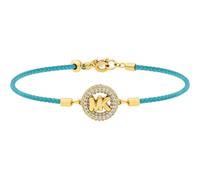 Armband MICHAEL KORS "Schmuck Geschenk Metall Kordel Nylon Armschmuck Premium", türkis, gelbgoldfarben, kristallweiß, kristallweiß, Armbänder, Damen, 19,5cm, Metall Nylon, Metall, Nylon, Armband, mit 