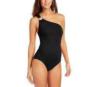 Michael Michael Kors Iconic Solids One Shoulder One-Piece Black 10