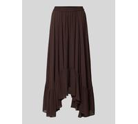 MICHAEL Michael Kors Midi-Rock aus Chiffon in asymmetrischem Look in Schoko, Größe M