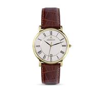 Michel Herbelin Herren Analog Quarz Uhr mit Rindleder Armband 12248/P08MA Braun