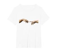 Michelangelo Shirt - Creation of Adam T-Shirt, Damen Große Größen, Weiß, 1X