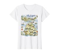 Michigan, MI, USA, Karten, Symbole, obere Halbinsel Preisgünstiges Grafik-T-Shirt