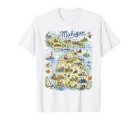 Michigan, MI, USA, Karten, Symbole, obere Halbinsel Preisgünstiges Grafik-T-Shirt