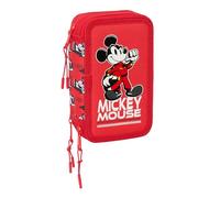 MICKEY & FRRIENDS Racing Schulmäppchen mit 37 Utensilien, Kindermäppchen, Kindermäppchen, ideal für Kinder von 5 bis 14 Jahren, bequem und vielseitig, Qualität und Widerstandsfähigkeit, 12,5 x 5,5 x