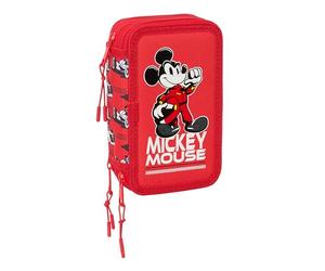 MICKEY & FRRIENDS Racing Schulmäppchen mit 37 Utensilien, Kindermäppchen, Kindermäppchen, ideal für Kinder von 5 bis 14 Jahren, bequem und vielseitig, Qualität und Widerstandsfähigkeit, 12,5 x 5,5 x