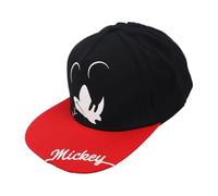 Mickey Maus Snapback Basecap für Jungen, Disney Baseball Kappe aus Baumwolle, schwarz-rot, Coole Kinder Mütze in Gr. 54 oder 56, Farbe: Schwarz, Bekleidungsgröße: 56