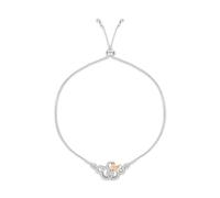 Mickey & Minnie B902055TZWL.PH Armband für Mädchen, zweifarbig, aus Sterlingsilber, mit Steinen besetzt, verstellbar, Einheitsgröße, Sterling Silber