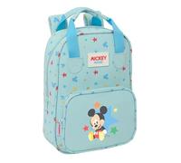 Mickey Mouse Baby Kinderrucksack, anpassbar mit Griffen, recycelbarer Stoff, ideal für Kinder verschiedener Altersgruppen, bequem und vielseitig, Qualität und Widerstandsfähigkeit, 20 x 8 x 28 cm