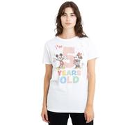 Mickey Mouse Damen and Minnie I'm 5 Years Old Birthday Ladies Shirt, White, Weiß, M EU