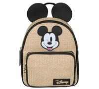Mickey Mouse Disney Damen Rucksack mit Ohren, JUGEND geflochtene städtischen GERÄUMIGER, BEIGE (Beige Mickey)