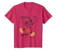 Mickey Mouse Enjoy The Now T-Shirt, Kinder, Rot Meliert, 98