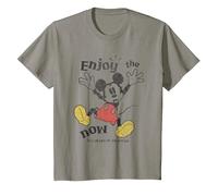 Mickey Mouse Enjoy The Now T-Shirt, Kinder, Schiefergrau, 98