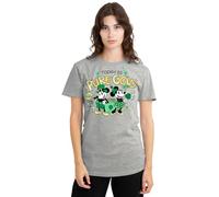 Mickey Mouse Friends St Patrick's Day Mickey Minnie Pure Gold Ladies T Shirt, Athletic Heather, XX-Large