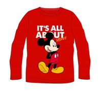Mickey Mouse "It's all about" Langärmeliges T-Shirt für Jungen | Rot , 122