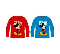 Mickey Mouse "It's all about" Langärmeliges T-Shirt für Jungen | Rot & Blau