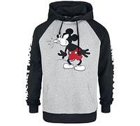 Mickey Mouse Micky Maus Tongue Out Männer Kapuzenpullover grau/schwarz XXL